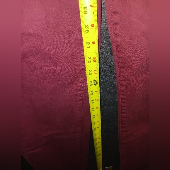 Soft surroundings woman’s‎ pull-on jeans burgundy with button no zipper sz Large - Picture 14 of 15